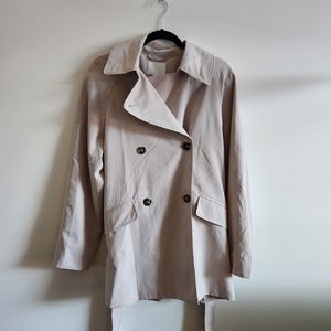 H&M I NWT US S Tan Double Breasted Trench Coat